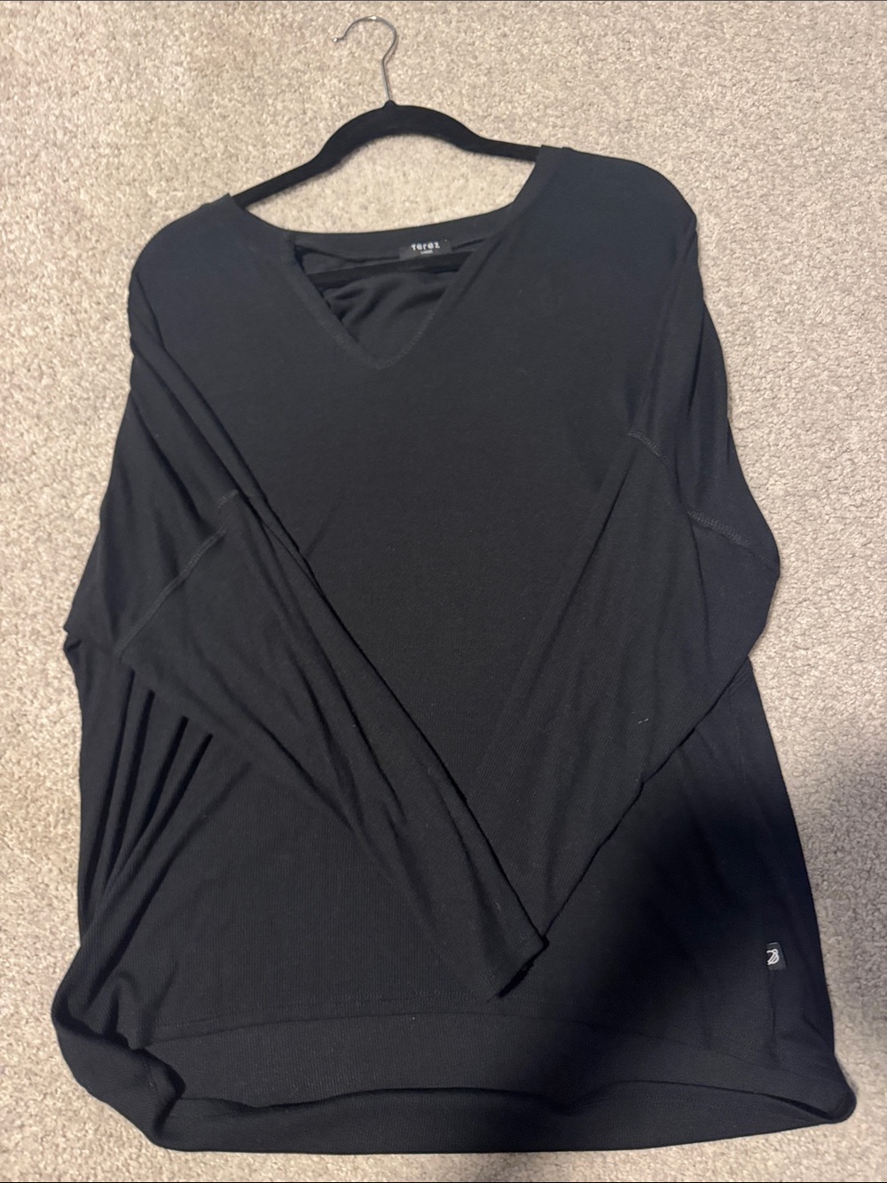 Terez Black V-Neck Lightweight Sweater